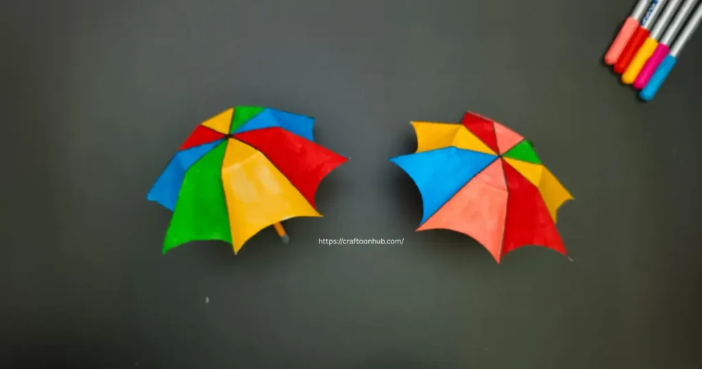 Colorful Umbrella Craft for Preschool Kids- Craftoon hub