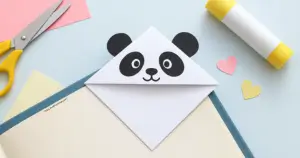 Easy Panda Corner Bookmark DIY- Craftoon hub
