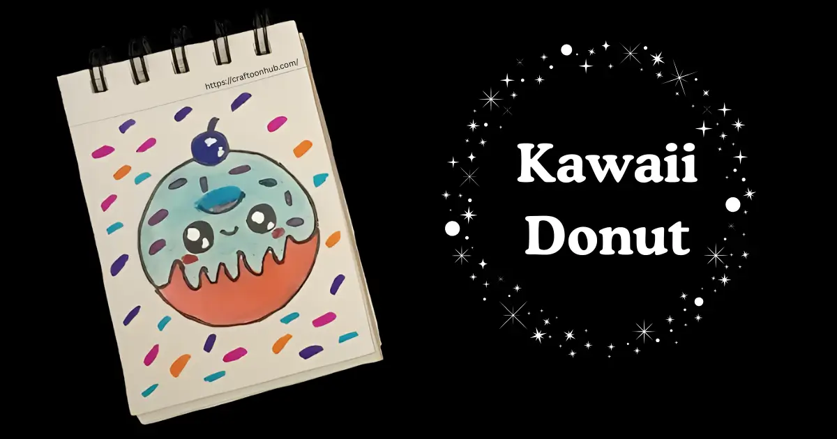 How to Draw a Cute Kawaii Donut - Craftoon hub